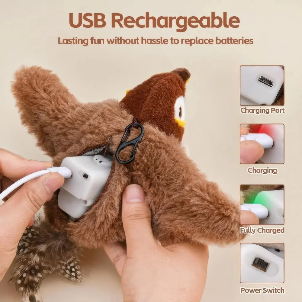 FluffyPaws™ Soft-Stitched Interactive Cat Toy